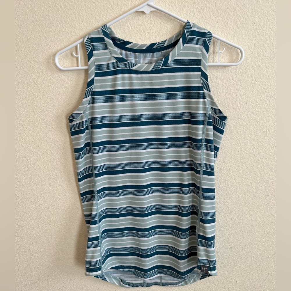 Women’s Title Nine blue striped tank top, size XS